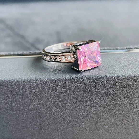 3CT PRINCESS CUT PINK QUARTZ CZ SOLITAIRE STERLING SILVER RING - Picture 5 of 10